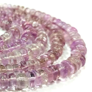 Amatista Rosa natural, corte alemán, liso, cuentas graduadas de 6 a 9mm, hebra de cuentas de la mejor calidad, 16 pulgadas de largo, precios al por mayor - Product Image 1