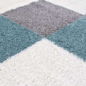 Tapis de salon géométrique bleu œuf de canard Myshaggy, fabriqué à la machine - Product Image 2