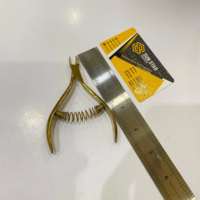 Pince à cuticules professionnelle RTS GOLD à lame courbée, en acier inoxydable de qualité supérieure, pour ongles des doigts et des orteils, pointe affûtée, mâchoire large