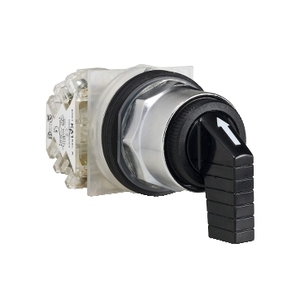 Selettore Schneider Electric Harmony 9001K in Metallo Nero con Maniglia Lunga 30mm, 3 Posizioni, Ritorno su Entrambi i Lati 9001KS53FBH13 - Product Image 1