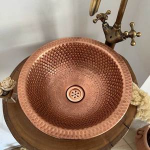 Fregadero de un solo tazón de cobre moderno oxidado de alta calidad más vendido en la India - Product Image 3