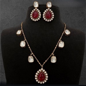 Conjunto de Cadena de Eslabones Chapada en Oro Latón, Estilo Polki, Joyería de Moda, Collar Artificial - Product Image 6