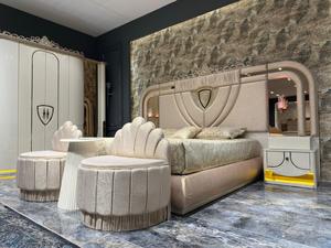 Juego de dormitorio contemporáneo de lujo con cama Murphy reclinable y tocador antiguo almacenamiento de madera tradicional para la vida en casa - Product Image 4