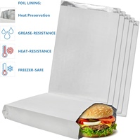 Sacs d'emballage pour la restauration rapide en papier de haute qualité, épais, avec doublure en aluminium alimentaire, résistant à la graisse et anti-fuite