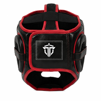 Casque de boxe ouvert personnalisé avec logo, en cuir PU de haute qualité, protection joues et oreilles, fermeture auto-agrippante, marque TOPN, pour l'entraînement