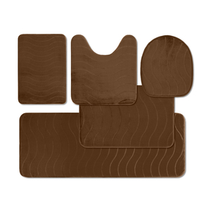Ensemble de 5 tapis de salle de bain ultra doux et antidérapants Tapis de bain absorbant Tapis de salle de bain en peluche - Product Image 3