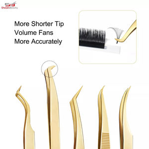 Pinzas de extensión de pestañas de 2025 volumen Pinzas de pestañas de acero inoxidable con punta curva puntiaguda para el cuidado personal - Product Image 3