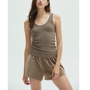 Precio de fábrica Verano Nuevo diseño Cuello en V profundo Mujeres Negro Tank Tops Sexy Backless Ladies Sin mangas Acanalado Tank Top de BD - Product Image 5