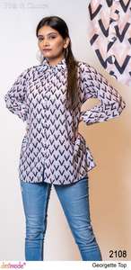 Ropa étnica india con estampado Digital Slub Kurtis para mujer, ropa de oficina informal de rayón pesado, estilo de camisa para la cultura india pakistaní - Product Image 2