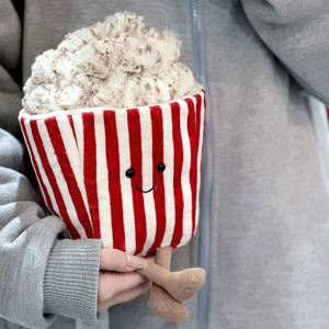 Jelly Catt Popcorn Doll Classic <b>Red</b> White Striped Soft Plush Toy Plush Backpack PP Cotton Filled Unisex Internet <b>Purses</b> - Product Image 3