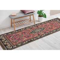 Tapis en velours de laine imprimé patchwork oriental, design traditionnel turc écologique avec envers en latex