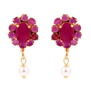 Fashion Jewelry Gold Plated CZ Faux Pearl Bridal Wedding Pendant Collar <b>Choker</b> Necklace Earings Set - Product Image 6