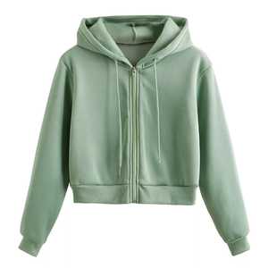 Sudadera informal de manga larga de Color sólido para mujer, sudadera con cremallera bordada, prendas de vestir de invierno, estilo pulóver, suministro al por mayor de XS-XL - Product Image 4