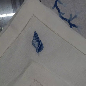Attractive Square Chenille <b>Fabric</b> Napkin Embroidered with Snail Woven Technics for Large Quantity Orders - Product Image 3