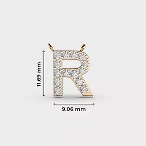 สร้อยคอเงินแท้ 925 ประดับเพชรโมอิสซาไนต์ ตัวอักษร R สี D ระดับ VVS  จี้ห้อยตัวอักษรแบบ Iced Out สไตล์หรูหรา ฮิปฮอป เครื่องประดับอักษรภาษาอังกฤษ - Product Image 2