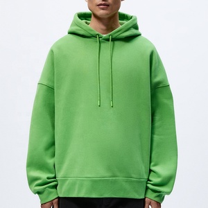 Liso con capucha para hombre Hip Hop Sudaderas con capucha Logotipo personalizado de peso pesado de algodón de gran tamaño Sudadera con capucha recortada en blanco para hombres en blanco - Product Image 4