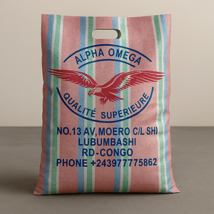 Bolsas de compras tejidas de PP personalizadas de alta calidad Impresión flexográfica Características de seguridad duraderas para soluciones de envasado de azúcar al por menor de alimentos - Product Image 1