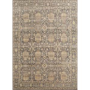 พรมขนสัตว์ถักมือ Erbe AKWL-1379 สีเทาและดำ ลายเหรียญ รูปทรงสี่เหลี่ยมผืนผ้า สไตล์คิลิม สำหรับบ้านและทางเดิน - Product Image 1