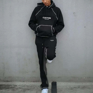 Conjunto de Sudadera Deportiva Antiarrugas 100% Algodón con Costuras en Color de Contraste Personalizadas para Hombre con Estampado Estilo Hip Hop - Product Image 1