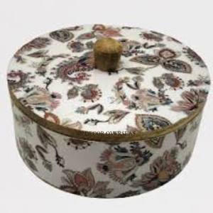 Unique Fantaisie Designer Magnifique Look Qualité Supérieure En Bois Fait Forme Ronde Chapati Conteneur Ustensiles De Cuisine Accessoires Fournitures - Product Image 1