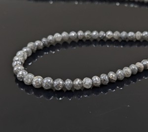 Perles de pierres précieuses en vrac à facettes en diamant gris en vrac en gros de l'Inde pour la fabrication de colliers et de bracelets en perles de diamant naturel en gros - Product Image 2