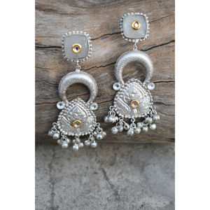 Aretes de Aro con Cuentas de Piedra y Latón con Aspecto de Plata, Diseño Tradicional Hecho a Mano, para Niñas y Mujeres, 2025 - Product Image 3