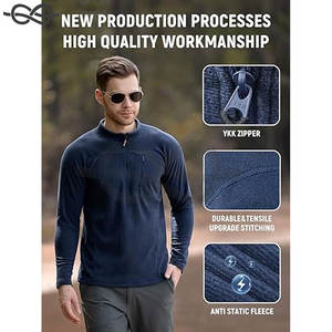 Sweat-shirt décontracté pour homme à col zippé, respirant, rayé, confortable, en maille, pour l'automne et l'hiver, usage quotidien, tissage rapide - Product Image 4