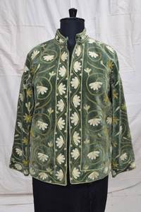 Veste unisexe en velours de coton de haute qualité, brodée Suzani, matelassée, écologique, style bohème hippie, manteau indien, automne/hiver - Product Image 2