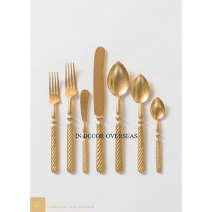 Ensemble de couverts multicolores en métal de haute qualité et magnifique pour les fêtes de mariage et de villa Fournitures de table à manger - Product Image 5