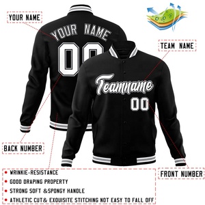 Customize Wholesale Mens Blank Winter Coats Letterman Team <b>Plain</b> <b>Varsity</b> Plus Size <b>Jackets</b> Front Custom Printed Designs for - Product Image 2
