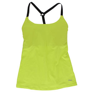 Débardeur à bretelles fines et dos nu pour femme Fila en vert fluorescent/noir, taille M |   100% authentique - Product Image 1