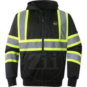 Chaleco de Seguridad Personalizado para Construcción con Capucha Desmontable, Manga Larga, Clase 3, Reflectante, Térmico, de Forro Polar, con Bolsillos en el Pecho - Product Image 1