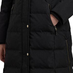 Chaqueta de Mujer Negra Tejida, Chaqueta Bomber, Abrigo de Invierno Cálido y Elegante, Diseño Acolchado a Prueba de Viento con Cierre de Cremallera - Product Image 3