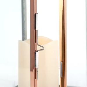 Lanterne en métal plaqué cuivre, décoration, vase à fleurs, style étagère à épices, élégante, éclairage d'accentuation pour la maison - Product Image 3