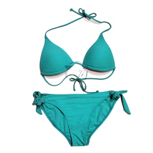 Conjunto de Traje de Baño Personalizado 2025, Bikini de Tanga Rojo Sólido con Cordones, Traje de Baño al por Mayor Hecho de Spandex/Nailon, Conjunto de 2 Piezas - Product Image 1