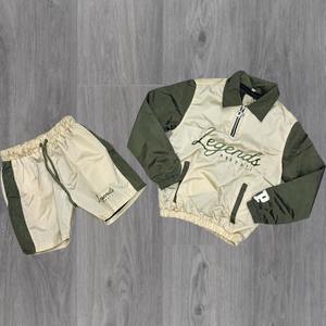 Ensemble survêtement homme personnalisé avec short et veste coupe-vent, fermeture éclair, survêtement réfléchissant en nylon à deux pièces avec short coupe-vent - Product Image 4