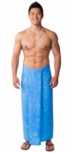 Sarong pour hommes de Polynésie, pareo hawaïen, personnalisé, en satin poly, léger, tropical, couvre-vêtement de plage - Product Image 5