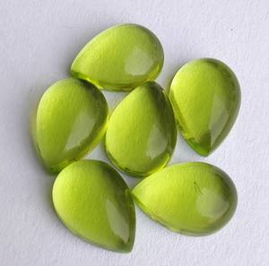 พลอยควอตซ์ทรงหลวมตัดลูกแพร์อัญมณีสีเขียวธรรมชาติสำหรับทำเครื่องประดับทรงแบน - Product Image 5