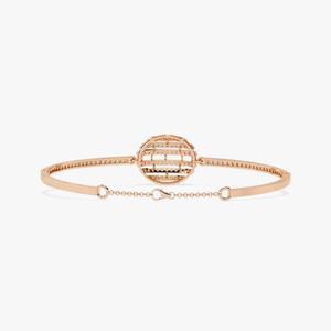 Moissanite Diamond Bangle <b>Bracelet</b> for Women Romantic <b>Rose</b> <b>Gold</b> Plated Fine Jewelry with Round and Baguette Cut - Product Image 2
