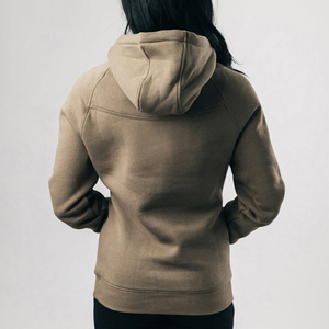 Sudadera con capucha personalizada para mujer 100 por ciento de algodón suave y grueso de lana de manga larga Sudadera con capucha cálida con estampado de logotipo - Product Image 2
