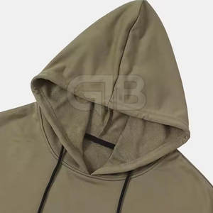 Qualité supérieure 100% coton goutte épaule pull à capuche nouveau Design décontracté automne pulls avec col à capuche motif solide - Product Image 3