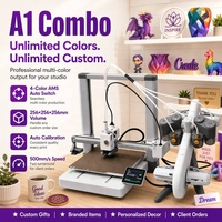 Impresora 3D Bambi Lab A1 Combo, Totalmente Automática, Industrial, de Alta Velocidad, Multicolor, FDM PLA, con Nivelación, Modelo Nuevo