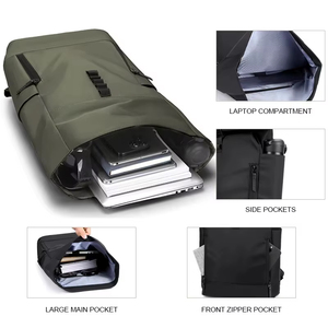 Mochila <span class=keywords><strong>para</strong></span> <span class=keywords><strong>portátil</strong></span> de 15,6 pulgadas con cremallera, expandible, 25 L, <span class=keywords><strong>para</strong></span> trabajo, viajes, negocios, estudiantes universitarios, color verde - Product Image 2