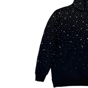 Sweat à capuche en strass d'hiver |   Sweat à capuche en tissu épais et brillant |   Étiquetage privé accepté - Product Image 3