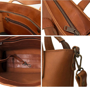 Mini sac fourre-tout compagnon de voyage de qualité supérieure fabriqué à la main avec sangle amovible en cuir pleine fleur Design et logo personnalisés - Product Image 5