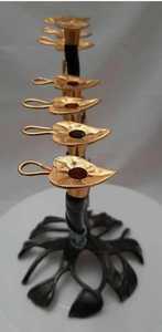 Bougeoir Menorah Hanoukka en aluminium, fait à la main, arbre argenté, design de la vie, juste arrivé, bocaux de lanterne à texture basse - Product Image 4