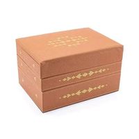Boîte à bijoux rectangulaire en bois laqué avec miroir de maquillage et lampe, couleur personnalisable, OEM/ODM disponible