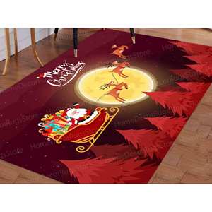 Festive Merry <b>Christmas</b> <b>Rug</b> - Modern 3D Printed Thin <b>Rug</b> for Xmas Gifts,With Pile Soft <b>Rug</b> - Product Image 2