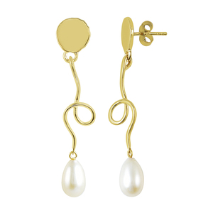 Bijoux fins personnalisés pour femmes Boucles d'oreilles pendantes en argent sterling 925 plaqué or 18 carats avec perle en vermeil et pierres précieuses - Product Image 6