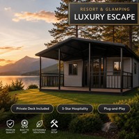 Maison pliable à double aile de style pod côtier écologique pour une séjour durable dans une station balnéaire et un tourisme naturel
